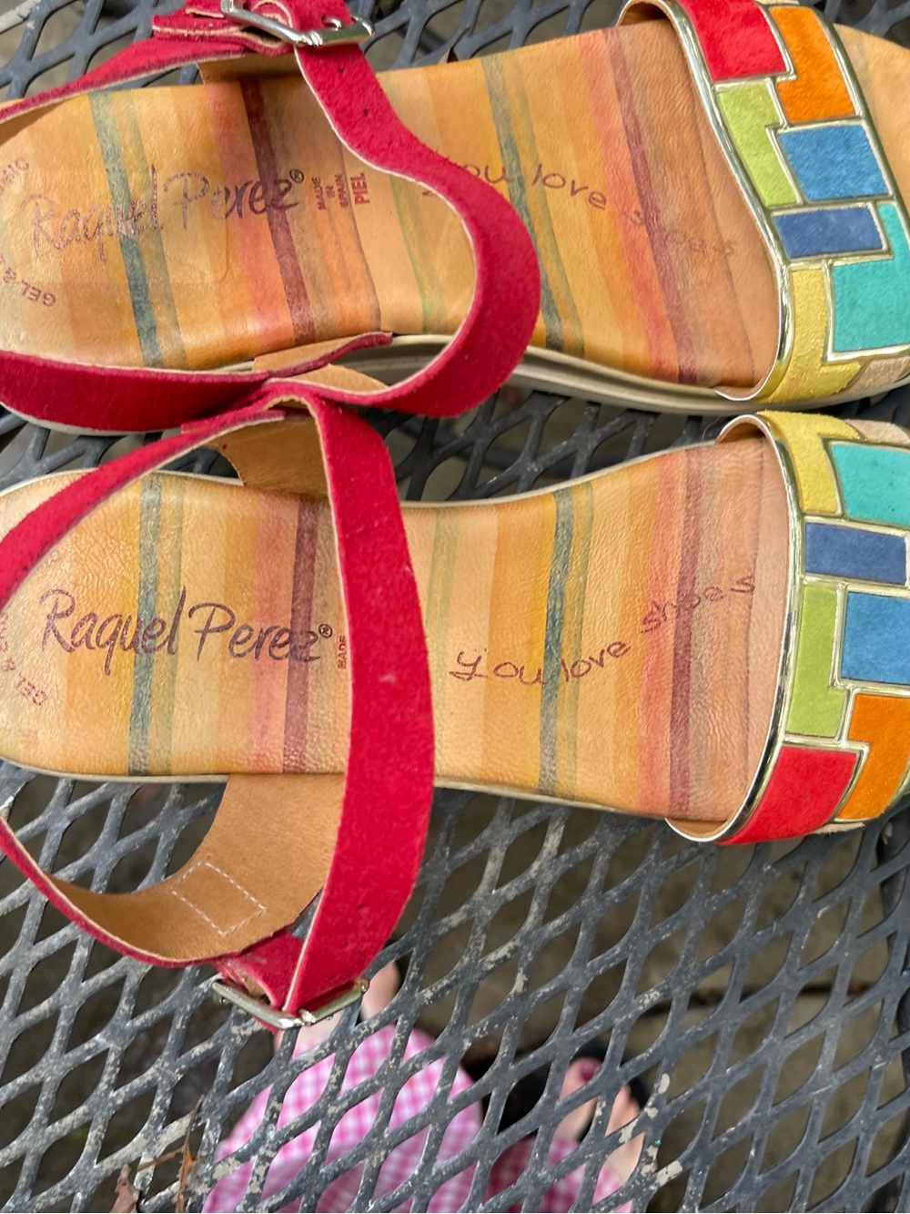 Designer Raquel Perez colorful sandals, 10